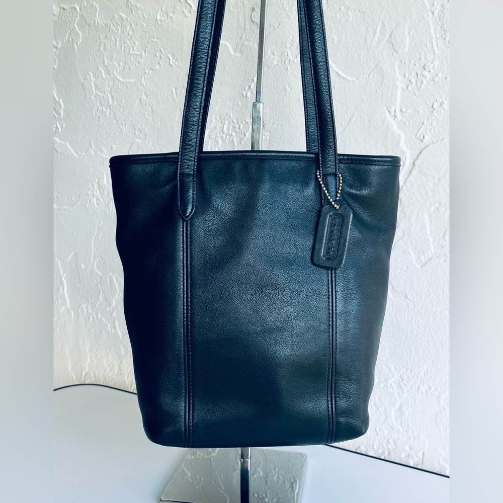 Coach Black Leather Tote Bag